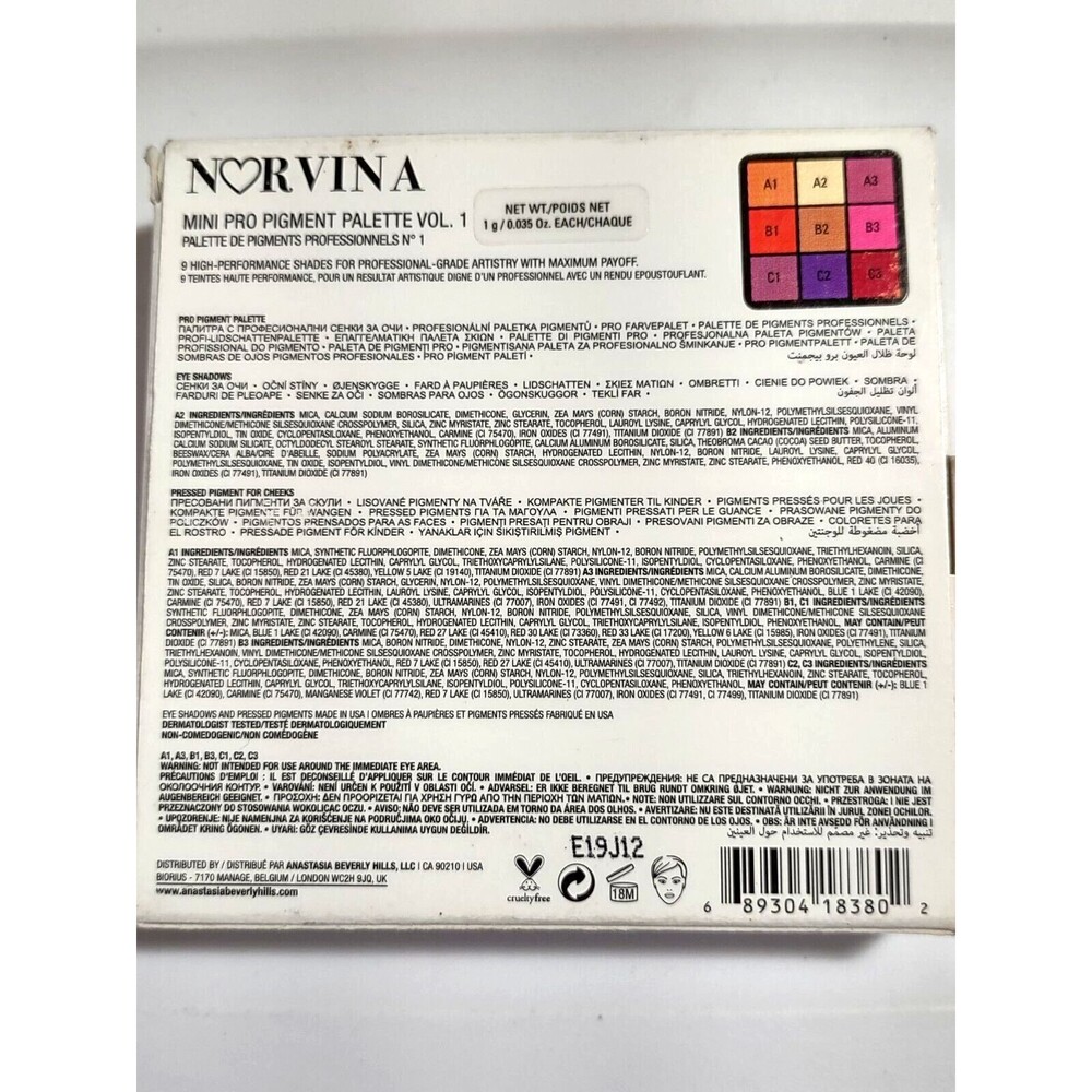 ANASTASIA Beverly Hills Norvina MINI Pro Pigment 9 Pan Eyeshadow Palette Vol. 1 - Picture 4 of 4
